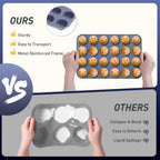 2 Pack 24 Cups Silicone Mini Muffin Pan with Metal Reinforced Frame Silicone Molds Cupcake Pans Tray Egg Bites Circle Cookie Molds Muffin Tin Tart Pans Baking Sheet Set for Breakfast Sandwiches