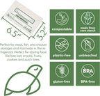 100% Compostable Food Storage Bags [Snack 300 Pack] Eco-Friendly Freezer Bags, Resealable Bags, Heavy-Duty, Reusable, Off-White by Earth's Natural Alternative