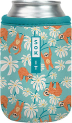 Sok It CanSok Sleeve for Beer & Soda Insulated Neoprene Cover (Slothing Around, 12oz Can Sleeve)