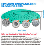 zaa Shower Drain Hair Catcher, 2 Pack Premium Silicone Drain Protector & Shower Drain Cover for Regular Drains of Shower Room and Bathroom, Mint