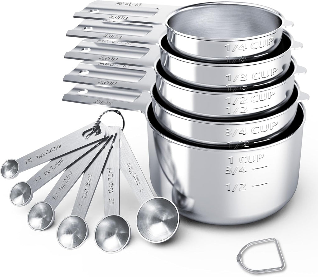 TILUCK Stainless Steel Measuring Cups & Spoons Set, Cups and Spoons,Kitchen Gadgets for Cooking & Baking (11)