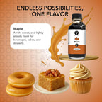 Dolce Flav Maple Extract - 2 Ounce Water-Soluble Multipurpose Flavoring Ideal for Baked Goods, Beverages, Coffee, Desserts & Ice Cream - Perfect Kitchen Gift for Holidays