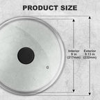 Wadaza Pan Lid 9 Inch - Tempered Glass Pot Lid - Oven Safe Replacement Glass Lid for Frying Pan Wok Pot Skillet