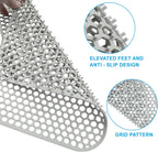 1 Pack Silicone Sink Mat, Center Drain Non-slip Sink Protectors Large Kitchen, Heat Resistant Mat Liner for Farmhouse Stainless Steel Porcelain Bottom