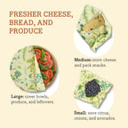 Bee's Wrap Vegan Beeswax Wraps for Food - Vegan Herb Garden 3 Pack (S, M, L) Made in USA Reusable & Organic Food Wraps, Sandwich Wrap & Bowl Covers - Eco Alternative to Aluminum Foil & Plastic Wrap