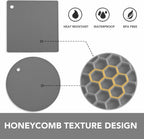 Joyhalo Trivets for Hot Dishes - Hot Pads for Kitchen, Silicone Pot Holders for Hot Pots and Pans, Silicone Mats for Kitchen Countertops, Table, Flexible Easy to Wash and Dry, Grey