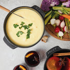 BOSKA Fondue Pot Set Party Pro - Cast Iron Fondue Set - Durable Fondue Pot inc. Burner and 4 Forks - for All Type of Stoves - Cheese Fondue Melts smoothly Every time