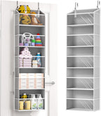 ULG 1-Pack Over Door Organizer with 5 Large Pockets 10 Mesh Side Pockets, 44 lbs Weight Capacity Hanging Storage Organizer with Clear Window for Bedroom Bathroom Kitchen, RV, Camper, Clear