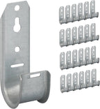 ICC 1-5/16"-Inch Wall Mount J-Hook – 25-Pack, Cable Support Hooks Without Retainer Clips, Galvanized Steel with Zinc Finish – for Structured Cabling and Cable Management