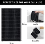 Homaxy 100% Cotton Terry Kitchen Towels(Black, 20 x 28 inches), Checkered Designed, Soft and Super Absorbent Dish Towels, Large 4 Pack