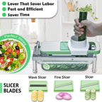 Stainless steel Vegetable Chopper, Veggie Chopper With 8 Blades, Onion Dicer with Container, Food Cutter & Grater Mandoline Slicer