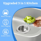 Metal World BS10101BN-2P Post Style Sink Strainer, 3-1/2" Metal Kitchen Strainer, Cast Brass Body Basket Strainer, Strainer with Stainless Steel Basket, Brushed Nickel Finish 2 Pack