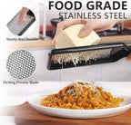 LHS Citrus Lemon Zester Cheese Grater - Stainless Steel Kitchen Tool for Parmesan Cheese, Ginger, Garlic, Nutmeg, Chocolate, Fruits, Dishwasher Safe