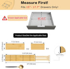 Utoplike 4 PCS Bamboo Kitchen Drawer Dividers with Inserts(Fits 15"-17.7" Drawer Inner Size), Adjustable Drawer Organizers for Socks, Spring Loaded, for Bedroom, Dresser, Bathroom