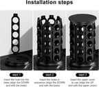 CEHNCEH Coffee Pod Carousel Organizer: Compatible with 40 Keurig K-Cup Pods, Large Compacity Coffee Capsule Holder, NEW Modern Design, Home or Office Kitchen Counter Organizer(Black)