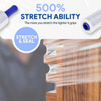 International Plastics Co. 6 Pack of 5" Plastic Stretch Film Wrap with Rotating Handles 1000 feet Each 500% Stretch Ability