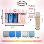 Confect Blue Sprinkles Mix – 5 Shades of Blue with Navy Dragees, Silver, Baby Blue Jimmies & White Sparkling Sugar | Edible Sprinkles for Cakes, Cupcakes & Baking | Vegan, Gluten-Free, Nut-Free, Soy-Free, Dairy-Free, Palm Oil-Free- 5 Oz