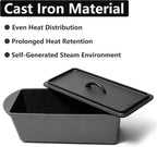Cast Iron Bread Loaf Pan with Lid - 11x5 Inch Heavy Duty Dutch Oven for Sourdough Baking & Artisan Bread Pre-Seasoned Sandwich, 3 Quart Nonstick Loaf Pan for Home Kitchen Restaurant