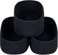 CubesLand Black Baskets Bins for Organizing,Small Woven Storage Baskets for Shelves,Cute Closet Cube Bins Set 3,Baby Nursery Toys Cube Bin,Home Decor Organization Storage
