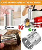 Stainless Steel Salad Maker Attachment for KitchenAid Mixers, Large Slicer Shredder & Cheese Grater Accessories with 4 Blades,Dishwasher Safe