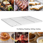 P&P CHEF Cooling Baking Rack Pack of 2, Stainless Steel Cooling Racks for Cooking Baking Roasting Grilling Drying, Dense Wires & Smooth Edge, Easy to clean, Silver, 8.6" x 6.2"