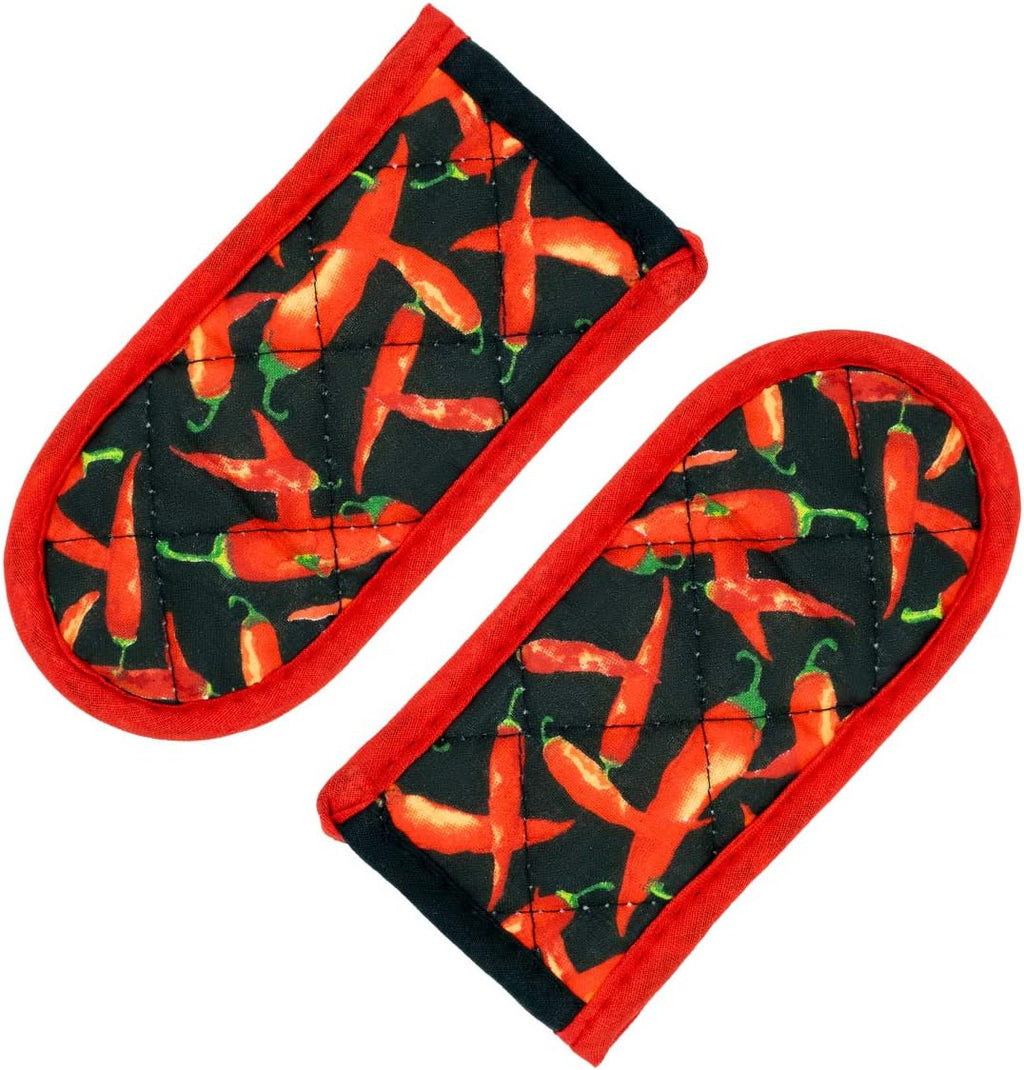 Evoio Cast Iron Skillet Handle Covers, Pan Pot Handle Covers Heat Resistant, Hot Handle Covers, Pan Pot Cast Iron Handle Holder Sleeves Mitt for Kitchen, BBQ and Baking Cookware (2-Pack Red Pepper)