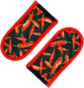 Evoio Cast Iron Skillet Handle Covers, Pan Pot Handle Covers Heat Resistant, Hot Handle Covers, Pan Pot Cast Iron Handle Holder Sleeves Mitt for Kitchen, BBQ and Baking Cookware (2-Pack Red Pepper)
