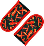 Evoio Cast Iron Skillet Handle Covers, Pan Pot Handle Covers Heat Resistant, Hot Handle Covers, Pan Pot Cast Iron Handle Holder Sleeves Mitt for Kitchen, BBQ and Baking Cookware (2-Pack Red Pepper)