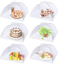 Flexzion Food Cover Tent - Pop Up Mesh Screen Net Umbrella Covers Keep Out Flies, Bugs, Mosquitoes, Perfect for Outdoor Picnic, BBQ, Camping, Fruit Dinner Protection, Reusable & Collapsible - 6 Pack