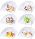 Flexzion Food Cover Tent - Pop Up Mesh Screen Net Umbrella Covers Keep Out Flies, Bugs, Mosquitoes, Perfect for Outdoor Picnic, BBQ, Camping, Fruit Dinner Protection, Reusable & Collapsible - 6 Pack