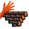 Jointown Basic Heavy Duty Nitrile Gloves, Mechanic Gloves 8 Mil Nitrile Disposable, with Raised Diamond Texture, Case of 1000, Orange, Medium