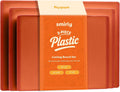 SMIRLY Plastic Cutting Board Set 3 Pieces, Non-Slip Dishwasher Safe Chopping Boards for Kitchen, Orange
