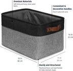 OrganiHaus Large Fabric Storage Baskets for Shelves 3 Pack | 15x11in Closet Storage Bins for Shelves | Clothes Storage Bins for Organizing | Linen Closet Organizers | Fabric Basket, Gray/Black