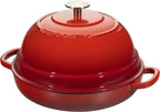 Enameled Cast Iron Dutch Oven Pot with Lid, Round Bread Oven for Homemade Sourdough Bread Baking, 6 Quart, Red