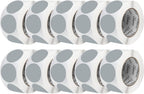 Perco Grey 3-Inch Perforated Circle Dot Sticker Labels — 10 Rolls, 5,000 Round Stickers — with Permanent Adhesive for Moving Boxes, Sale Signage, Displays, Status Messaging—Made in USA