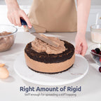 U-Taste Offset Spatula for Cake: Angled Icing Spatula Set with Wide 6", 8", 10" Blade, Flexible Stainless Steel Pastry Decorating Frosting Metal Baking Spreader for Cupcake (Set of 3, Midnight Blue)