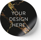 100 Custom Vinyl Stickers - Upload Your own Image, Text, Design, Logo - Personalized Logo Labels for Handmade, Packaging, Bottle, Jars, Candle, Brand Stickers (Black Gold Marble, 2x2)