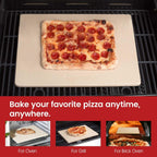 20"x 13.5" Pizza Stone, Cordierite Pizza Pan for Oven Grill and BBQ, Rectangular Large Baking Stone for Bread, Durable Cooking Stone, Thermal Shock Resistant