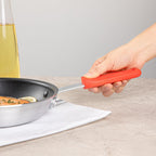 Restaurantware Pan Handle Sleeve 1 Pack Of 4.25" Removable Silicone Pot Handle Holder Fits 8-inch And 9-inch Pans No-Slip Heat-Resistant Dishwashable Red Aluminum Fry Pan Covers for Home Kitchen