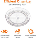 Amazon Basics 2 Tier Lazy Susan Turntable Organizer, 9" Diameter, 2-Pack, Clear