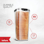 Tafura Bread Container - 2 Pack 5 Liter BPA Free Plastic Bread Box - Container/Holder for Homemade Loaves and Baked Goods with Black Airtight Lid