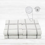 100% Cotton Terry Dish Towels, 4 Pack Checks, 16 x26 Inches, Super Soft and Absorbent Kitchen Towels, Perfect for Kitchen Cleaning and Dish Washing | Light Gray