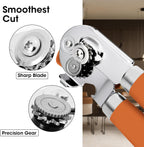 Beneno Can Opener Manual with Magnet, Hand Held Heavy Duty Can Opener with Durable Sharp Blade Smooth Edge, Big Effort-Saving Knob, Soft Grip Rubber Handle, Multifunctional Bottle Opener, Orange