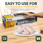 PAMI Plastic Food Wrap 18 Inch Wide X 2000ft, Clear Bpa Free Cling Wrap with Dispenser Box, Commercial Food Wrap Microwave Freezer Safe