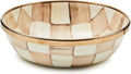 MACKENZIE-CHILDS Enamel Relish Dish, Small Serving Bowl for Entertaining, Brown-and-White Mocha Check