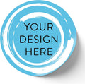 100 Custom Vinyl Stickers - Upload Your own Image, Text, Design, Logo - Personalized Logo Labels for Handmade, Packaging, Bottle, Jars, Candle, Brand Stickers (Blue Swirls, 5x5)