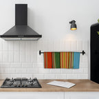 Urban Villa Salsa Stripe Kitchen Towels 100% Cotton Dish Towels for Kitchen Multi Color Highly Absorbent Multi-Purpose Waffle Dish Cloths for Cleaning Soft Hand Bar Towels 20x30 Inches (Set of 12)