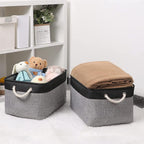 TheWarmHome Organization and Storage Basket for Organizing - 17x14x10 inch Large 3 Pack Collapsible Storage Bin for Shelves, Fabric Basket for Gifts Empty Organizer Gift Closet (Black & Grey)