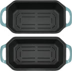 Bread Pan Cast Iron Loaf Pan with Lid Bread Loaf Pan 9x5 Inch Enameled Cast Iron Sourdough Bread Pan, LightBlue