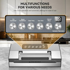 2025 Precision Food Vacuum Sealer Machine, Commercial Full Automatic Food Sealer–Powerful Dual Pump, Built-in Cutter&Bag Storage, Double Heat Seal, Food Preservation Saver, 2 Bag Rolls&Hose, Sous Vide